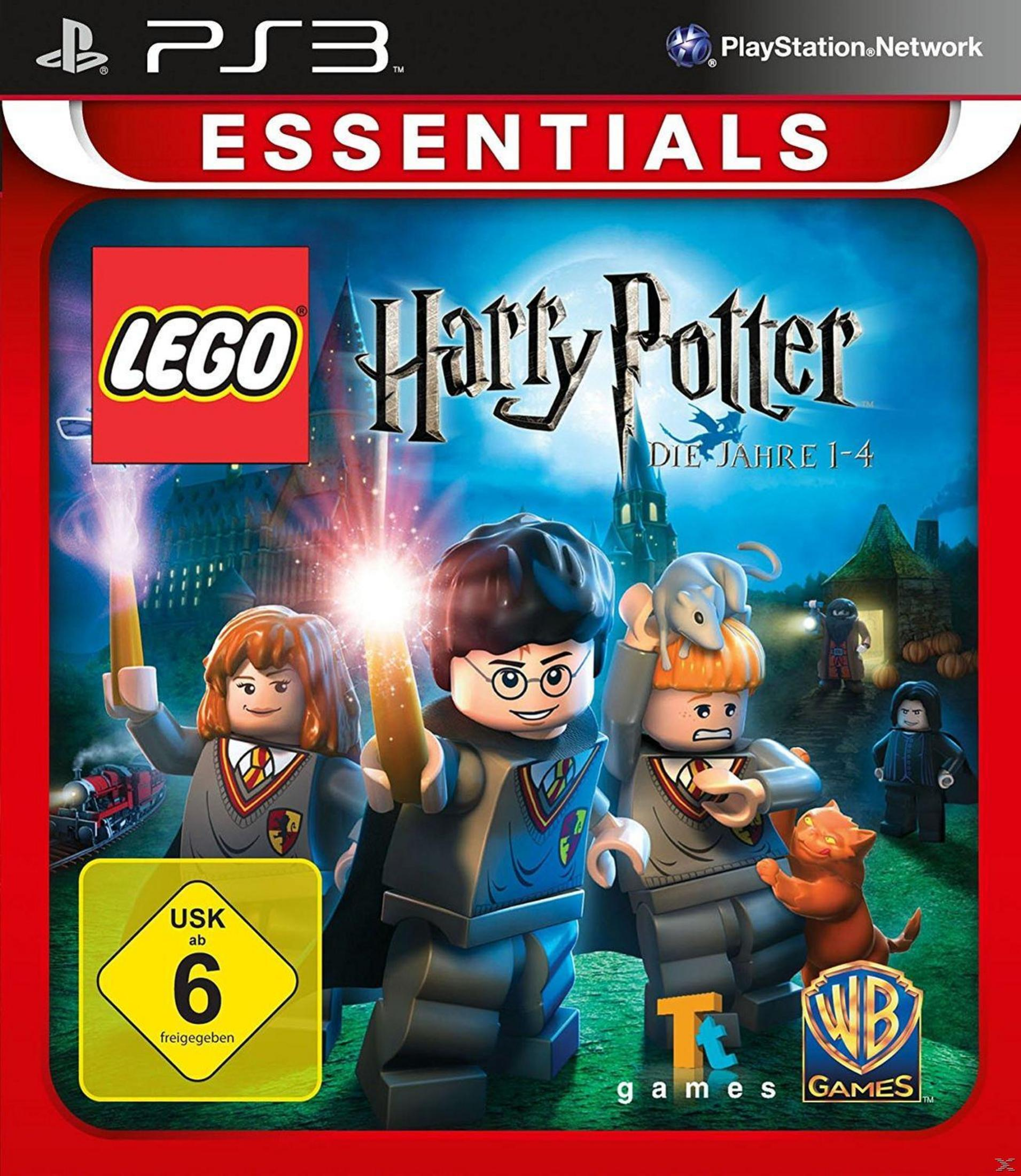 Lego Harry Potter Spielcover. Charaktere mit Zauberstäben. Schloss Hintergrund.