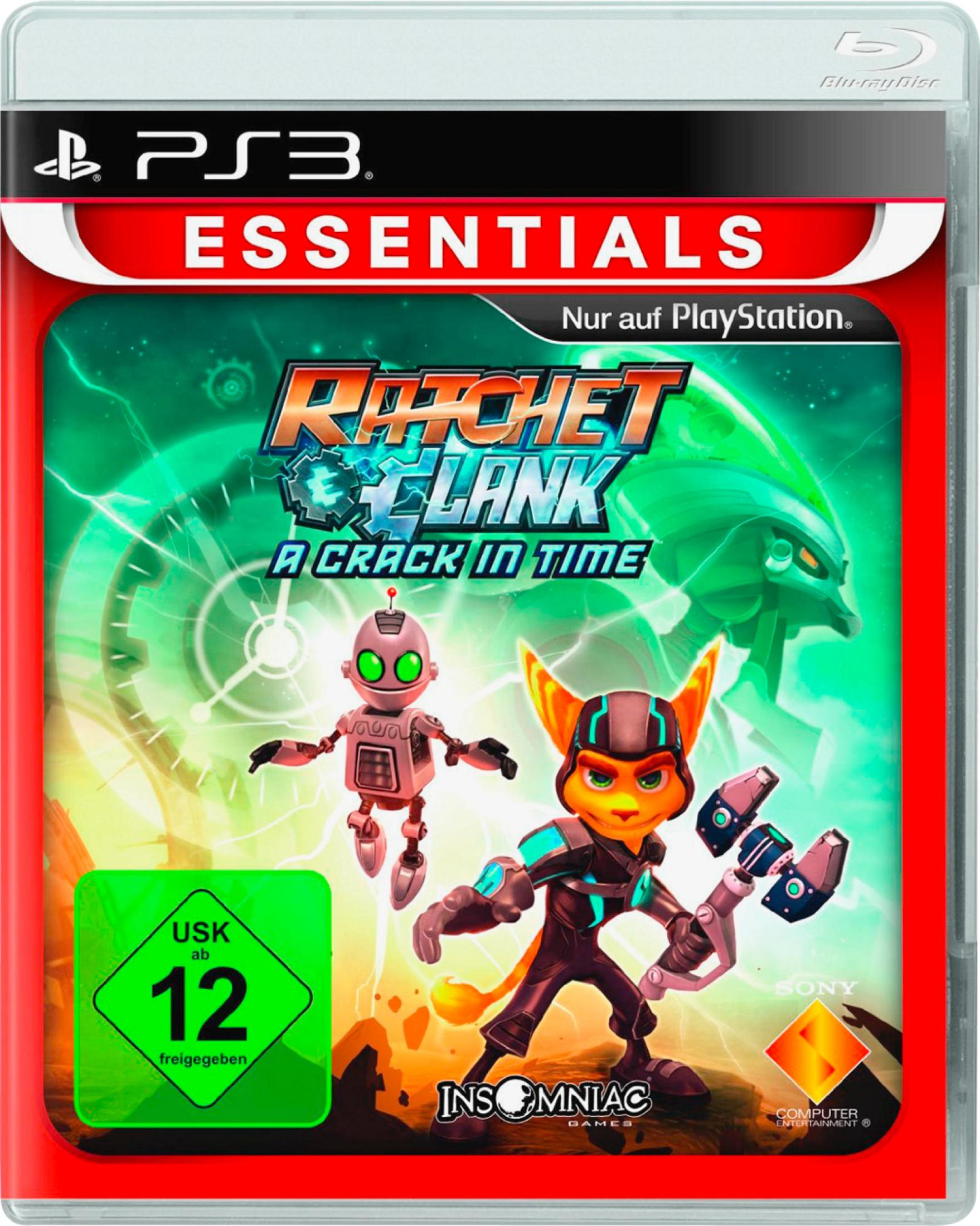 Ratchet & Clank: A Crack in Time Spielcover für PlayStation 3, mit Charakteren.