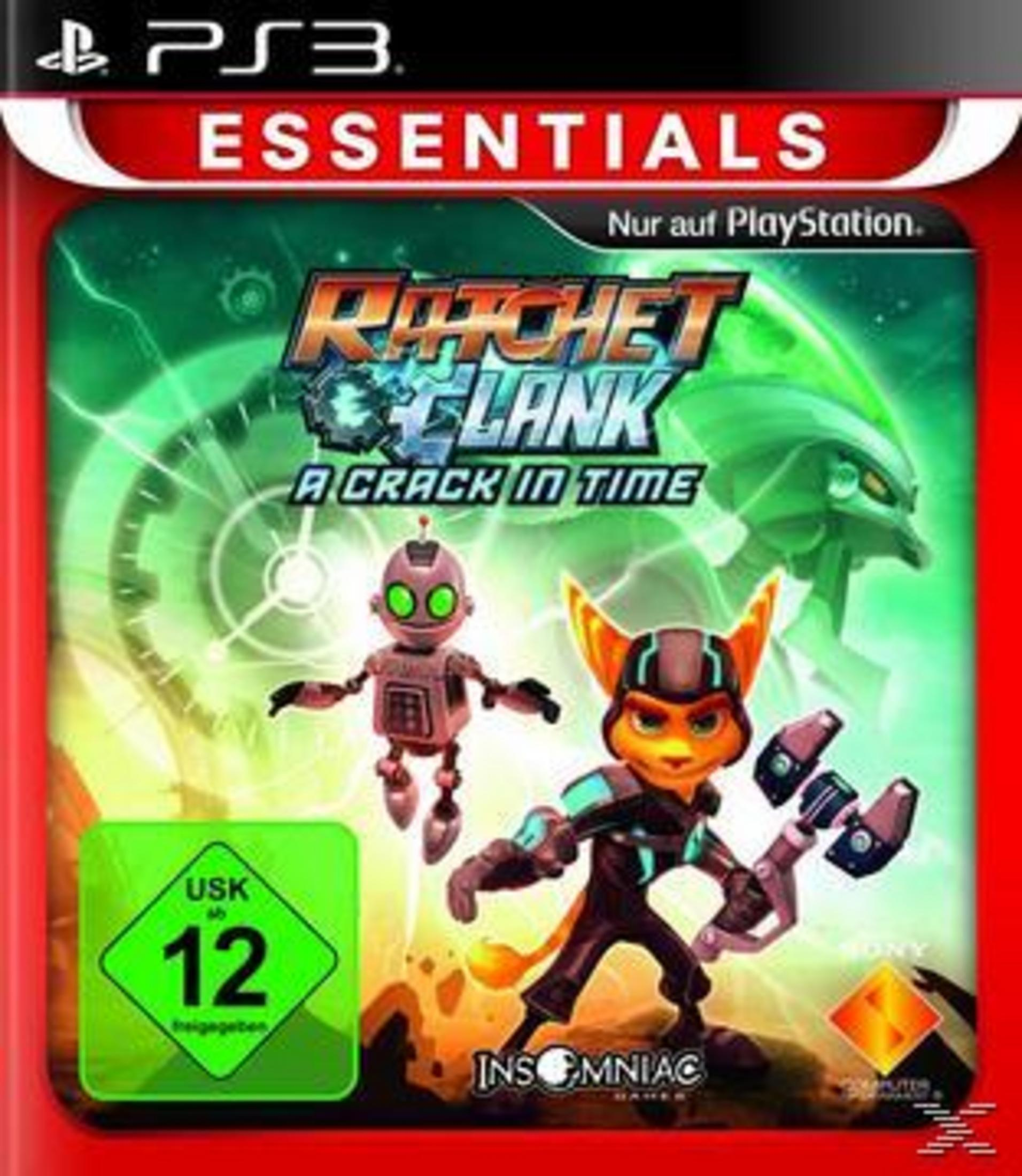 Ratchet & Clank: A Crack in Time Spielcover für PlayStation 3, mit Charakteren.