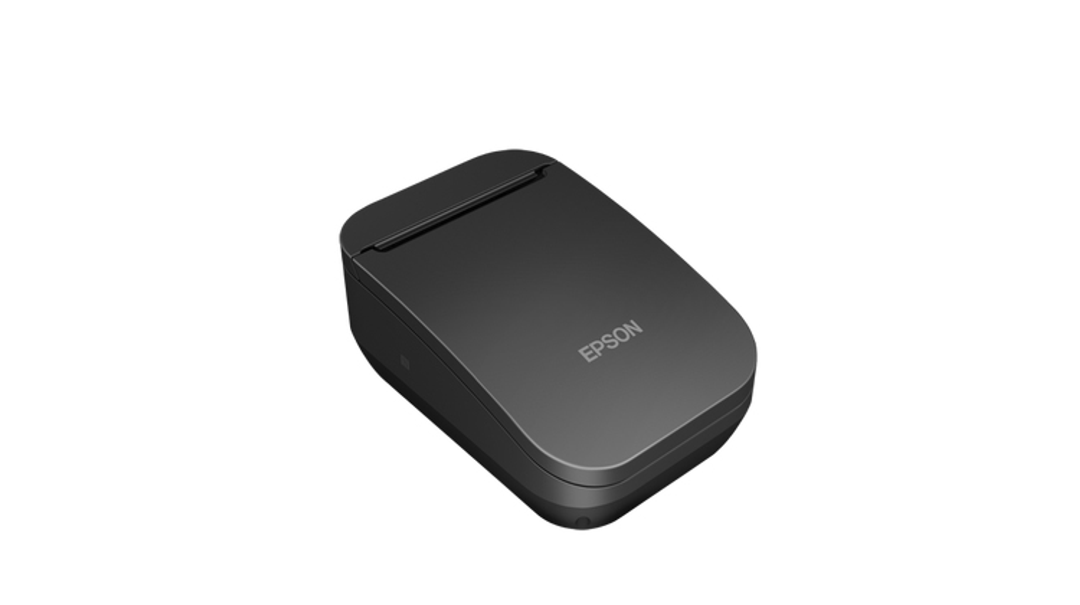 Czarna drukarka Epson z zamkniętą pokrywą.