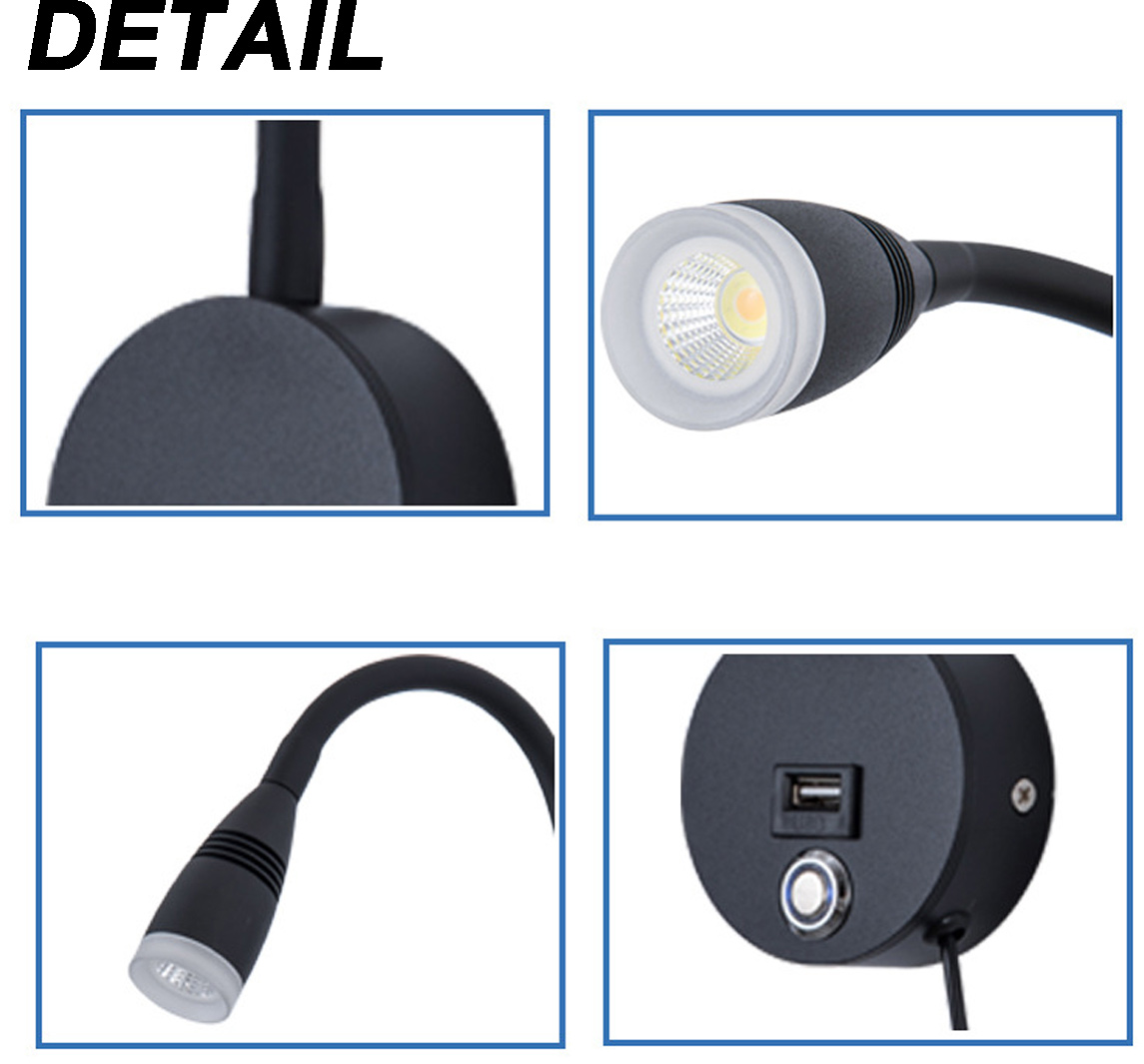 Nahaufnahmen der Lampe: Sockel, Licht und Kopf.