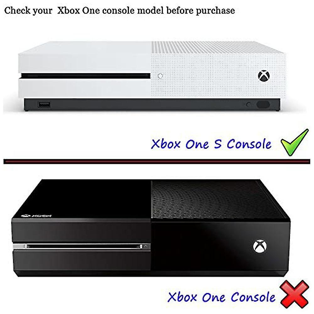 Ein Vergleich zeigt die Xbox One S-Konsole mit einem grünen Häkchen und die Xbox One mit einem roten X.
