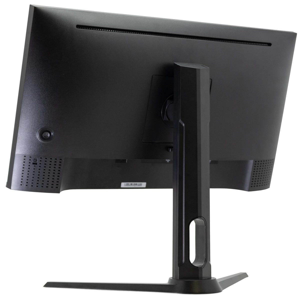 Vista posteriore di un monitor che mostra porte e connettori. È un monitor nero.