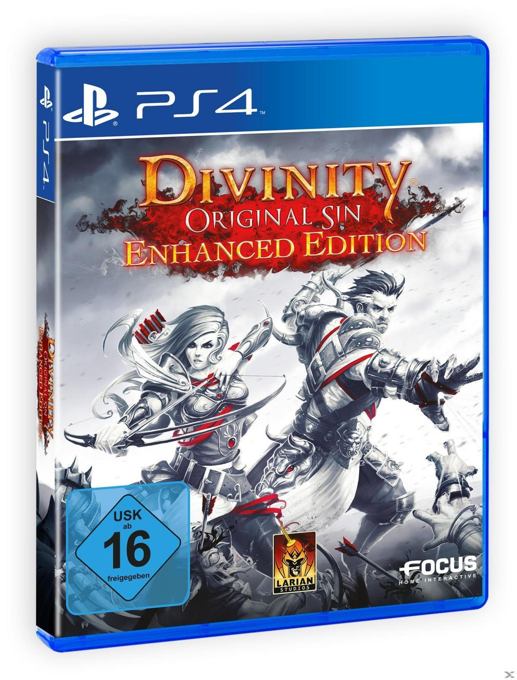 Spielebox mit zwei Charakteren mit Bögen vor einem stürmischen Hintergrund und dem Titel „Divinity Original Sin“.
