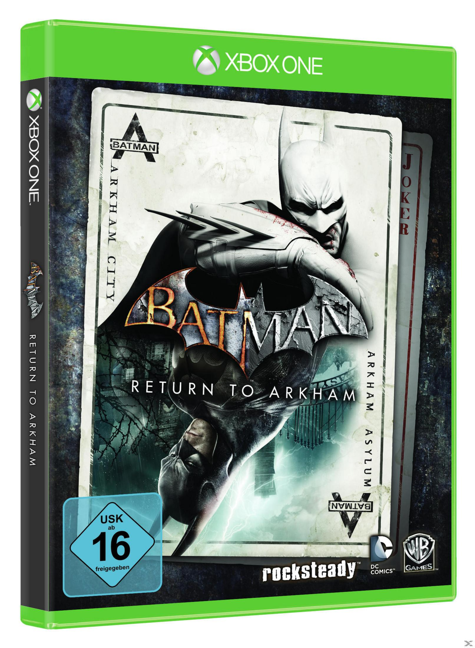 Spielcover von Batman: Return to Arkham. Batmans Maske ist abgebildet.