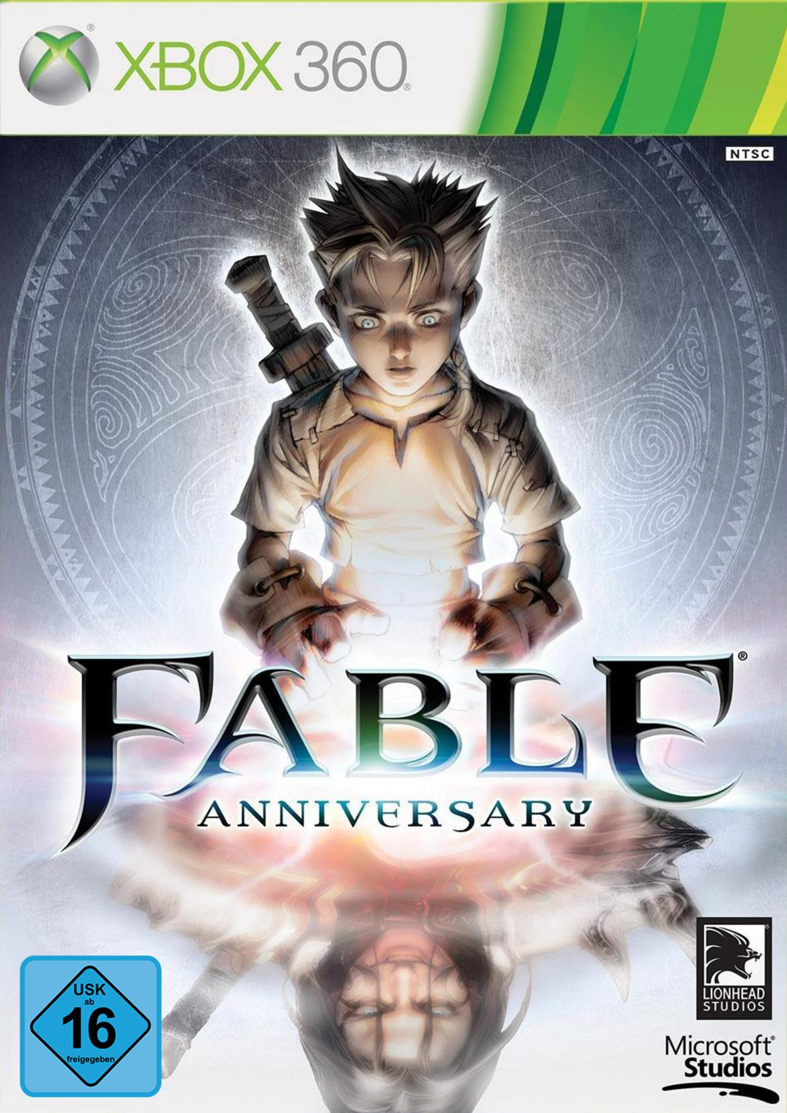 Fable Anniversary-Spielcover mit einem jungen Mann mit einem Schwert auf dem Rücken.