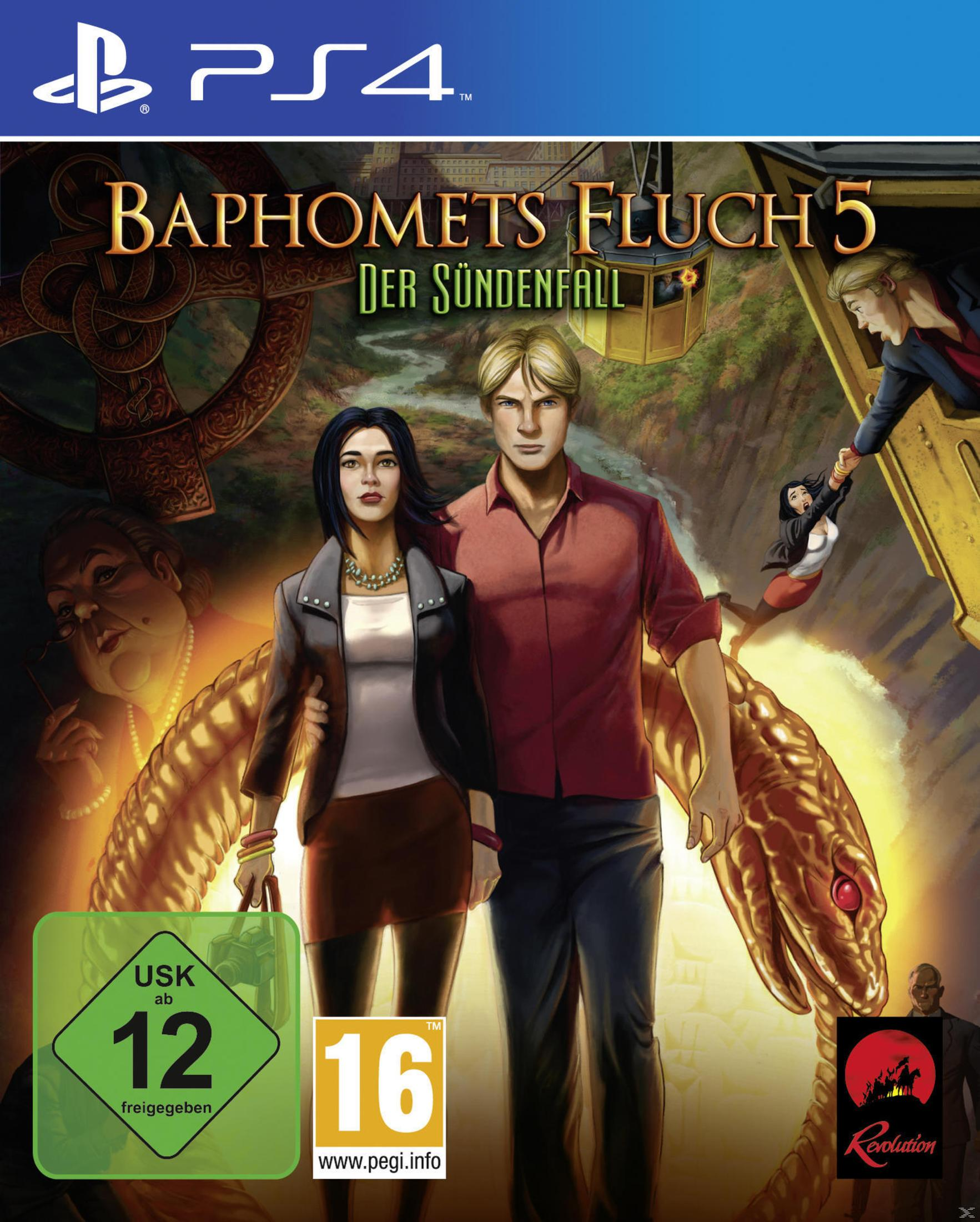 Copertina del gioco con un uomo e una donna in piedi di fronte a un serpente dorato.
