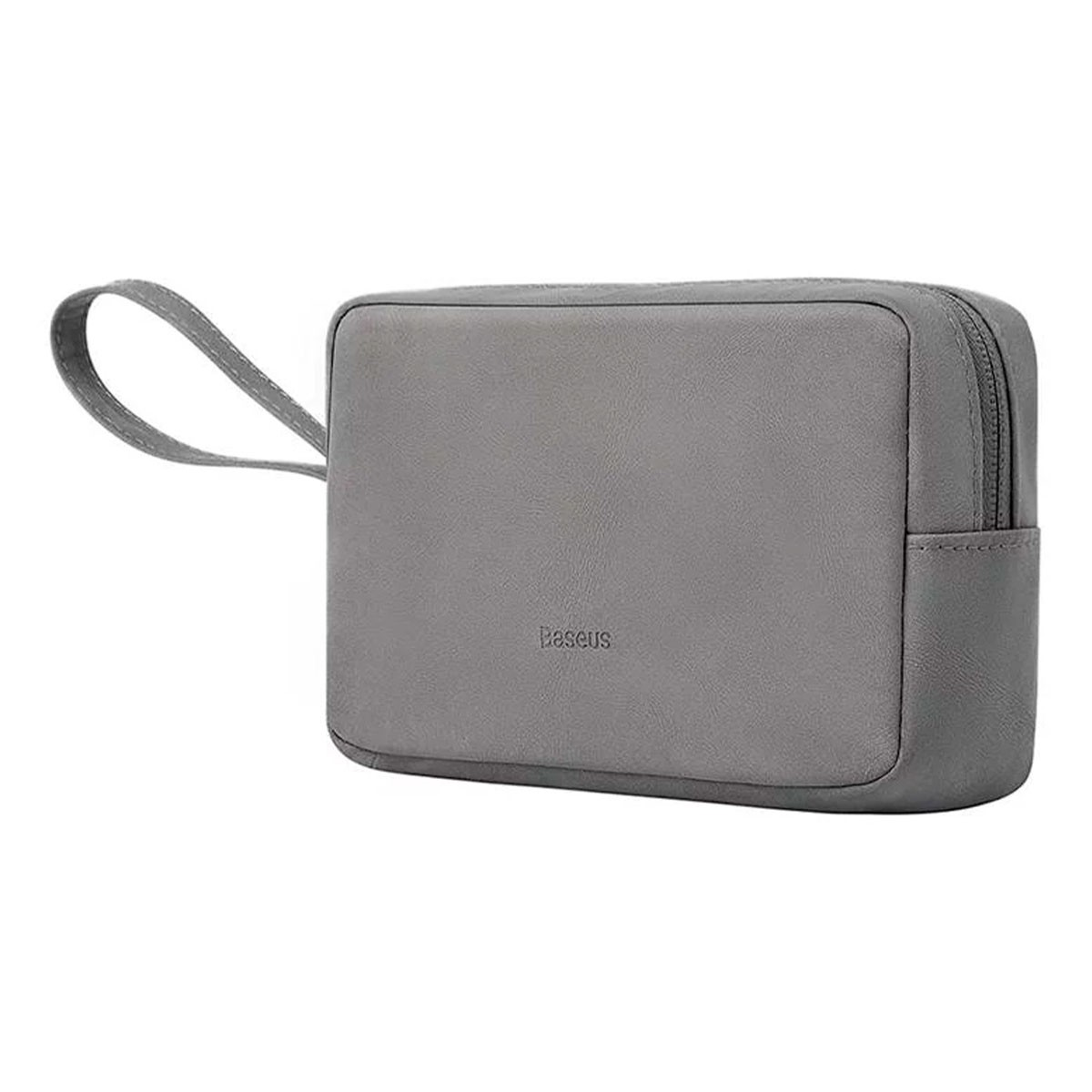 Szara prostokątna torba do przechowywania Baseus z uchwytem, izolowana na białym tle.