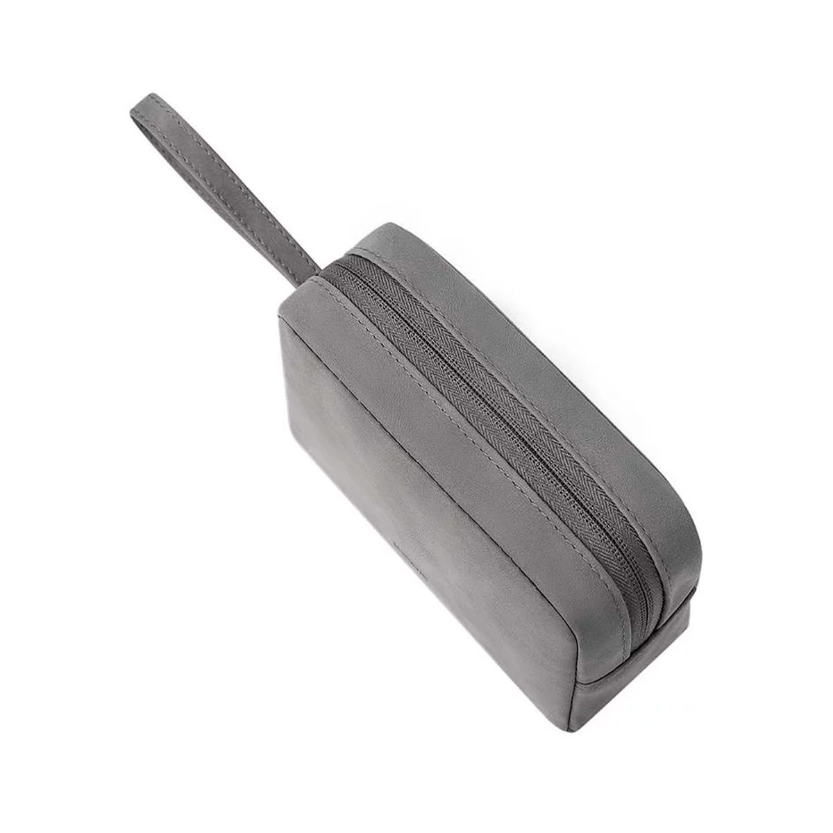 Szara prostokątna torba do przechowywania Baseus z zamkiem błyskawicznym i uchwytem, izolowana na białym tle.