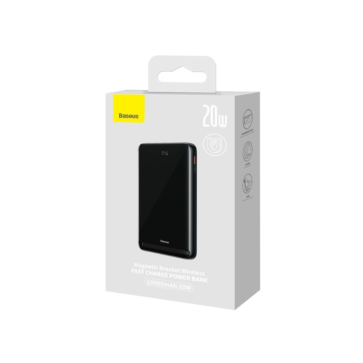 Magnetische kabellose Schnelllade-Powerbank von Baseus in der Einzelhandelsverpackung.