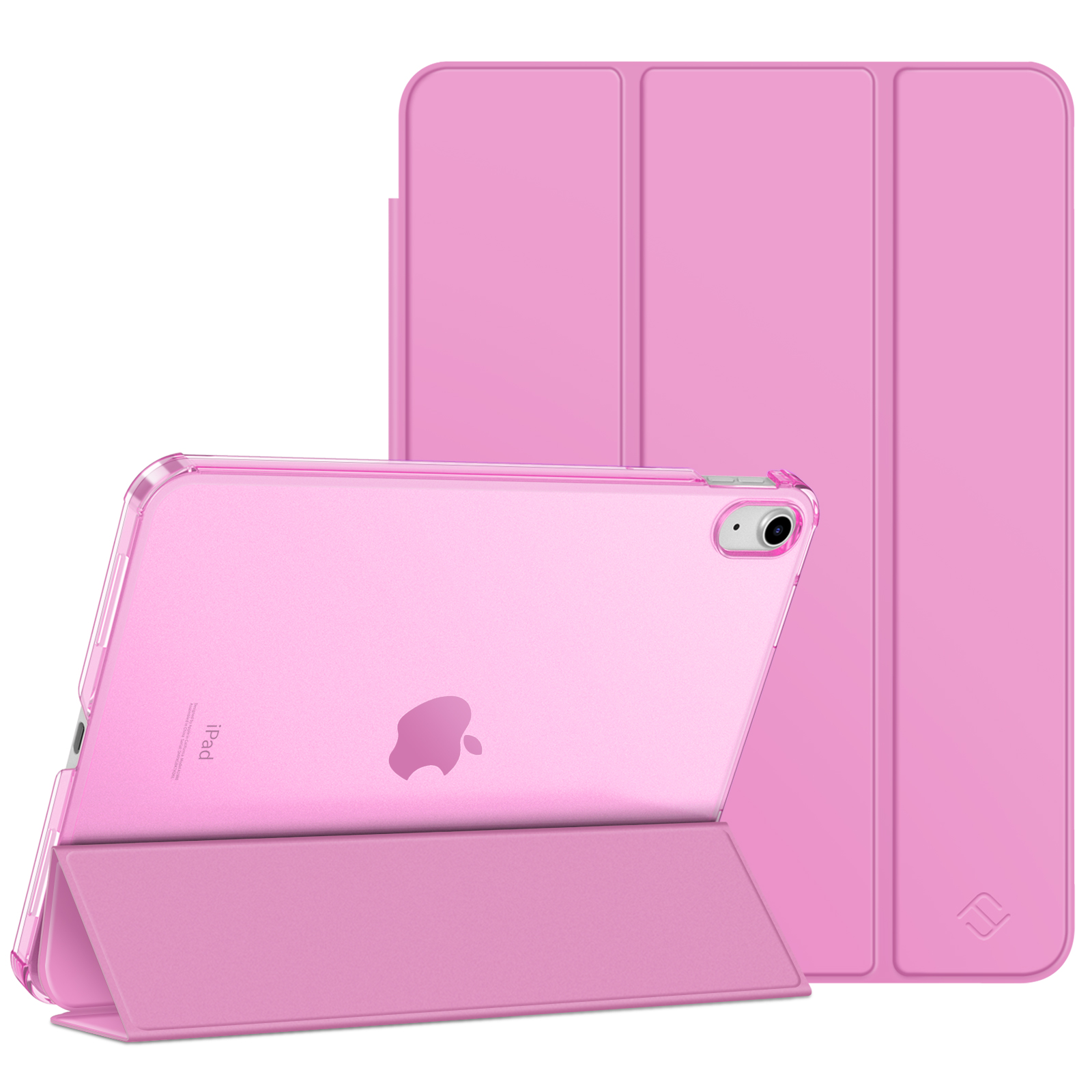 Pinkfarbene iPad-Hülle, die das Gerät und seine Hülle zeigt und das schlanke Design und die Schutzfunktionen hervorhebt.