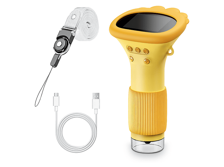Produktbild von Mucek Handy Mikroskop Für Kinder, 1000X Vergrößerung, 2,0" IPS-Bildschirm Taschenmikroskop, 2MP Lens Pixels 8 LEDs, 4 Stufen Einstellbar, USB-Anschluss An PC, Ab 8 Jahren