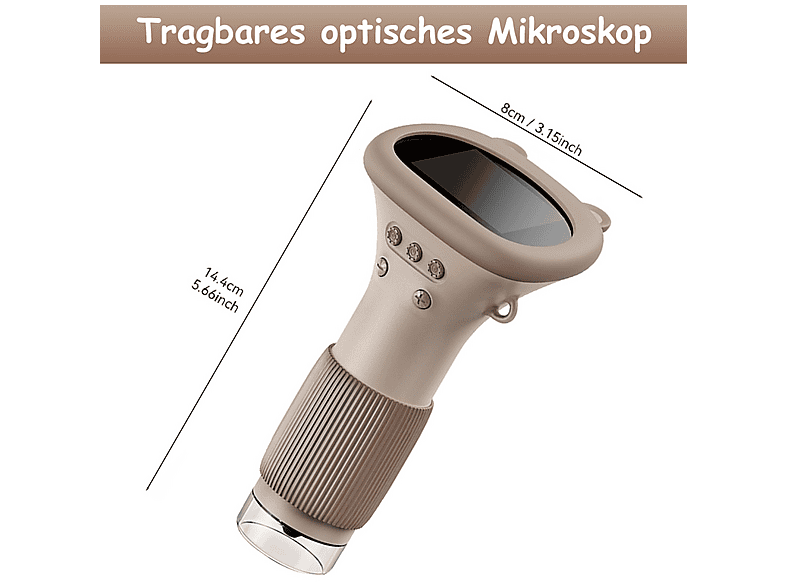 Digitales WiFi-USB-Mikroskop 50–1000x – 1080P HD, 8 LED, Für Smartphone & Tablet, Tragbar Mit Halterung, Für Android & IOS