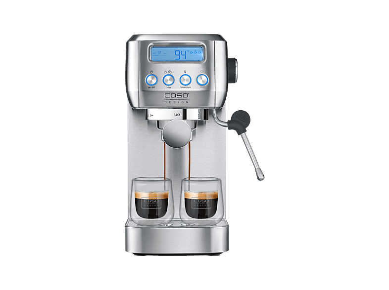 CASO DESIGN EspressoGourmet Crema Café Siebträgermaschine Silber