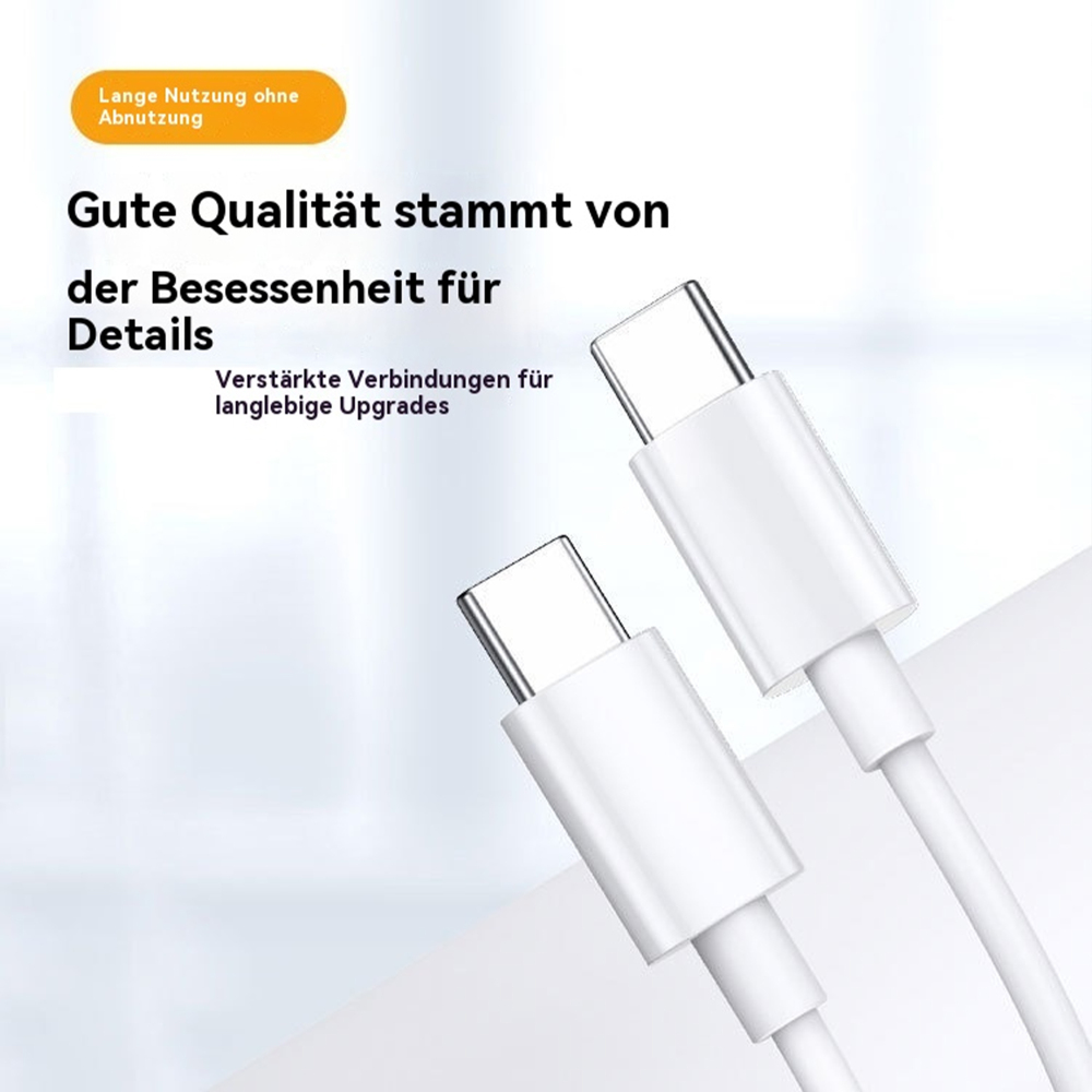 Zwei weiße USB-C-Anschlüsse, die verstärkte Verbindungen für dauerhafte Upgrades und hohe Qualität zeigen.
