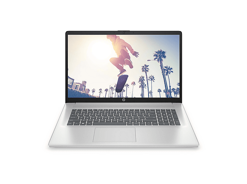 HP 17, Notebook, mit 17,3 Zoll Display, Intel® Core™ 7, 64 GB RAM, 1 TB SSD, Intel® Iris® Graphics, Natural Silver, Windows 11 Pro