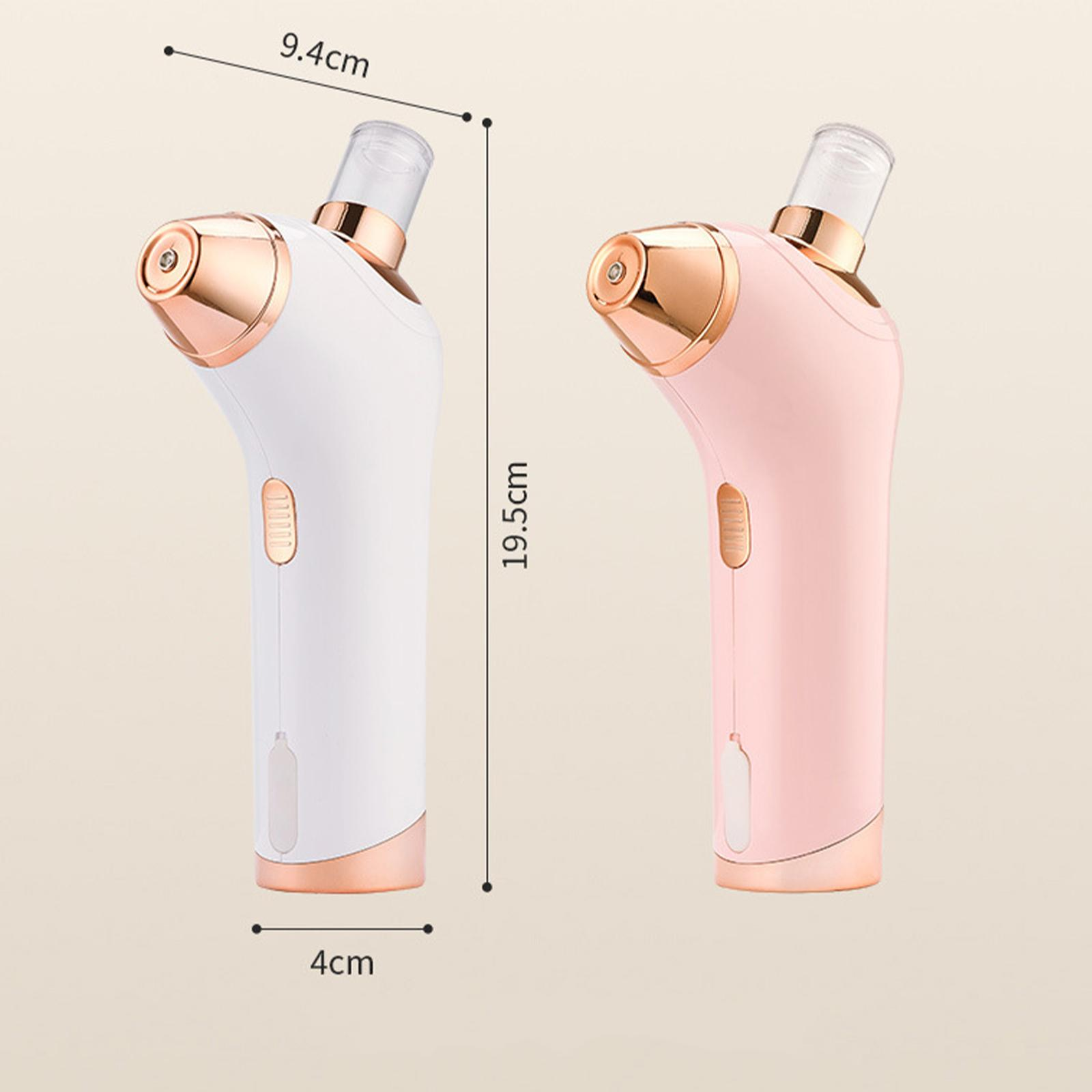 Zwei Gesichtsgeräte, weiß und rosa, nebeneinander. Abmessungen sind in Zentimetern angegeben.