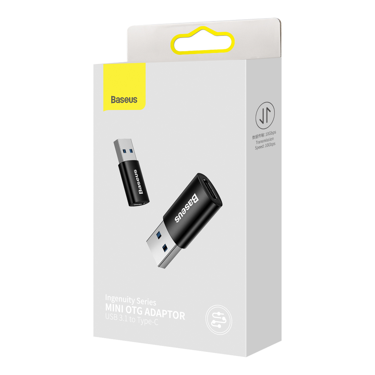 Pudełko adaptera Baseus Mini OTG wyświetla dwa adaptery USB do Type-C.