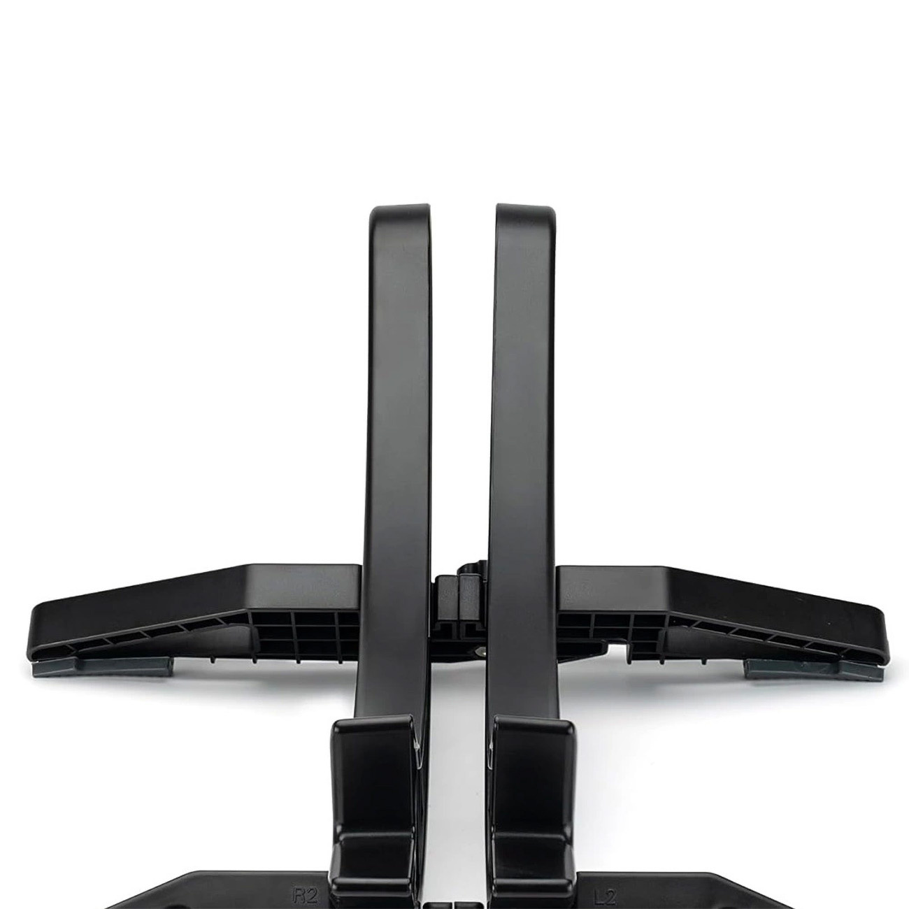 Czarny stojak rowerowy ROCKBROS jest pokazany od przodu na białym tle.