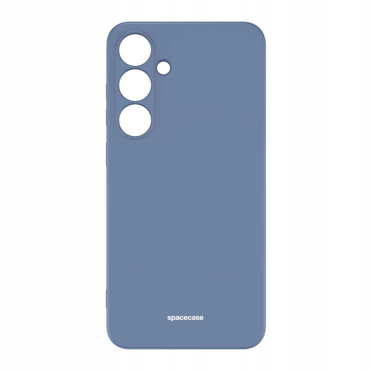 Jasnoniebieskie etui na telefon Spacecase izolowane na białym tle.