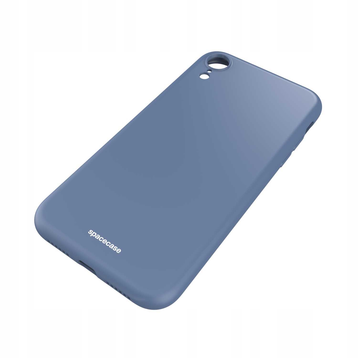 Niebieskie etui z napisem 'spacecase' na białym tle.