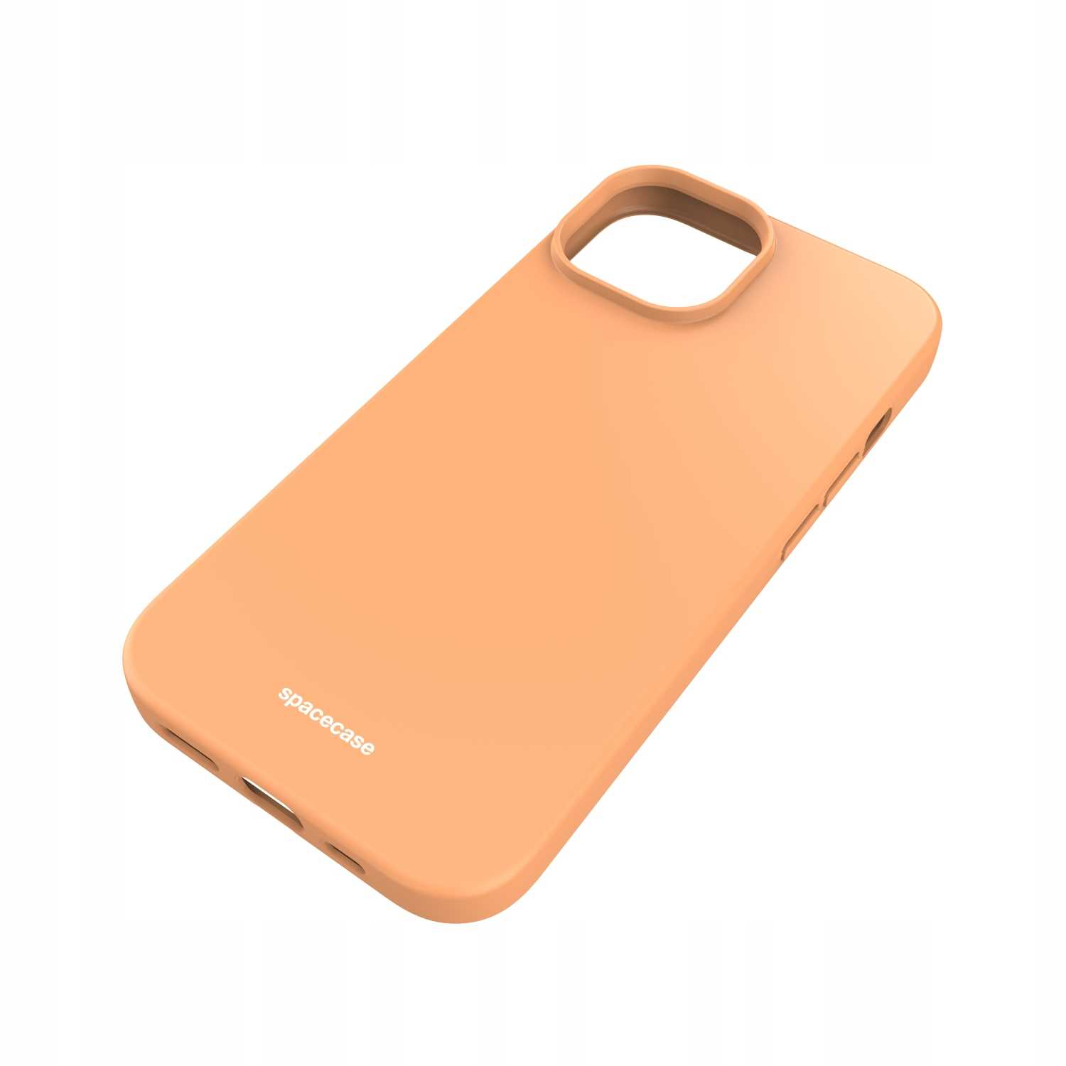 Brzoskwiniowe etui z 'spacecase' na powierzchni.