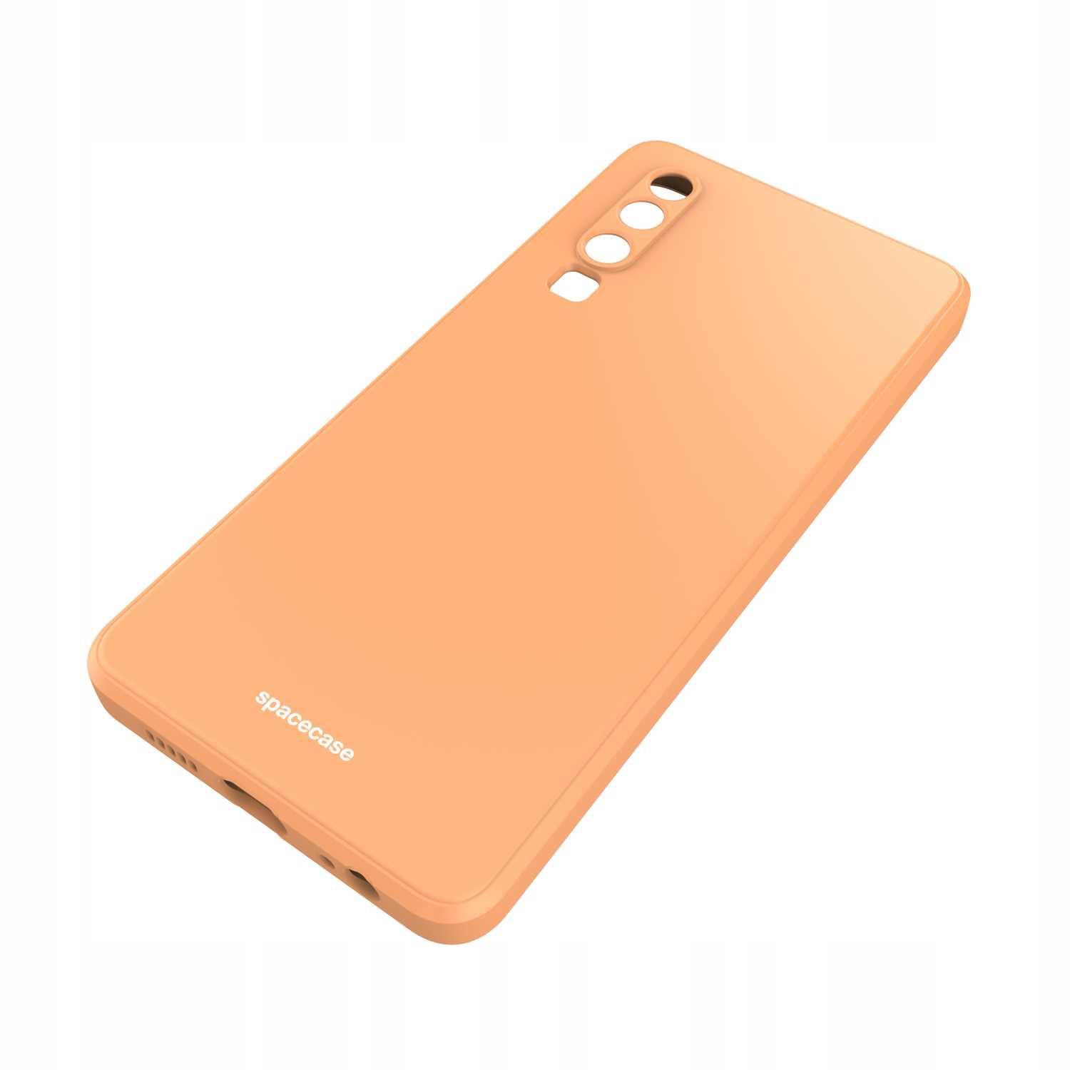 Pomarańczowe etui na telefon Spacecase izolowane na białym tle.