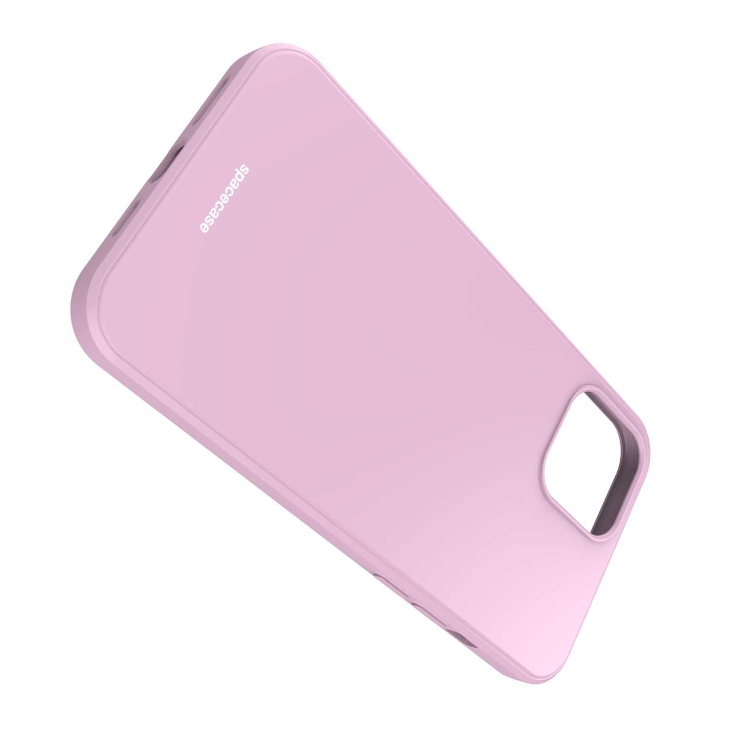 Liliowe etui Spacecase na telefon jest wyświetlane pod kątem na tle zwykłego białego tła.