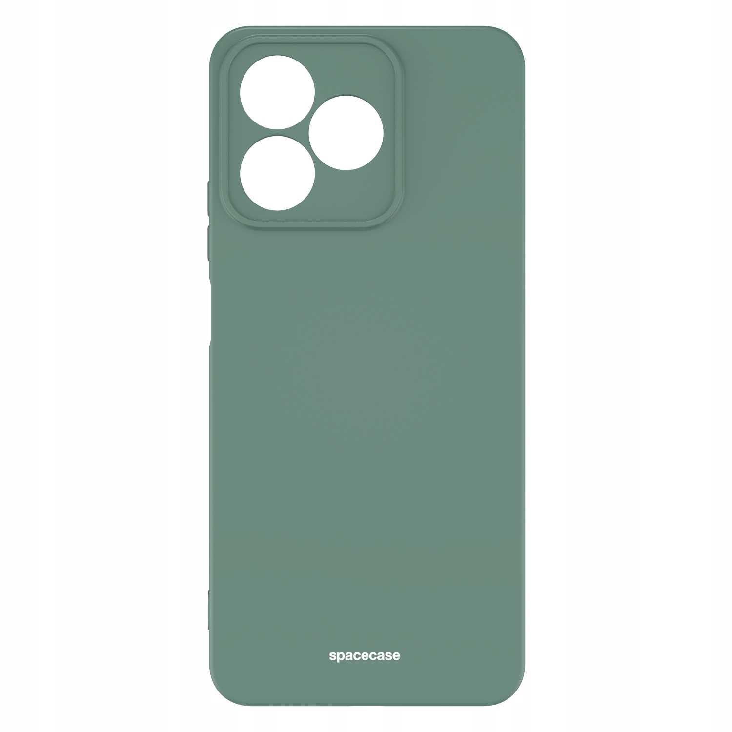 Zielone etui na telefon z osłonami obiektywu aparatu i logo „spacecase”.