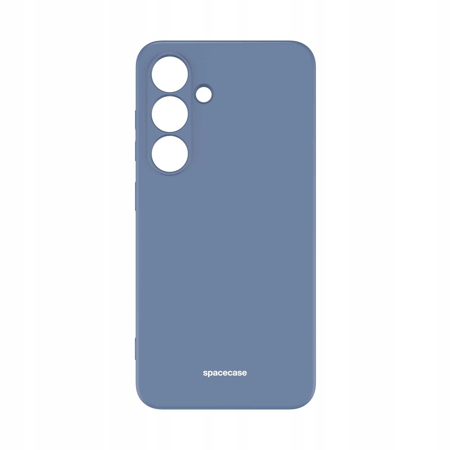 Niebieskie etui na telefon. Na etui wydrukowano słowo 'spacecase'.