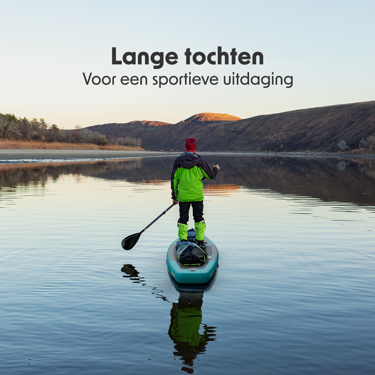 Vergelijking van paddleboardtypen: compact, allround en touring, met de nadruk op de gewichtscapaciteit en afmetingen voor elk type.