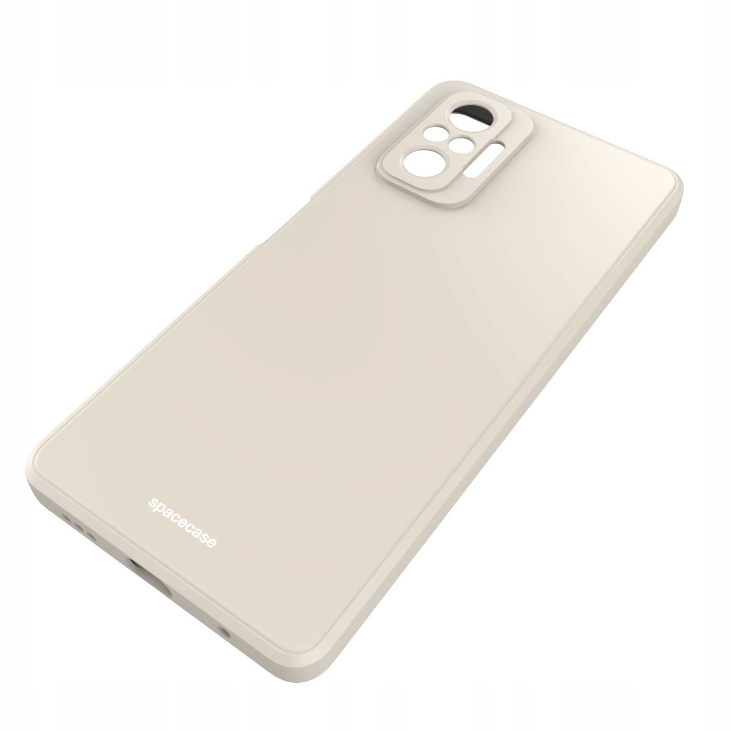 Kremowe etui na telefon "spacecase" z układem obiektywów aparatu jest wyświetlane na białym tle.