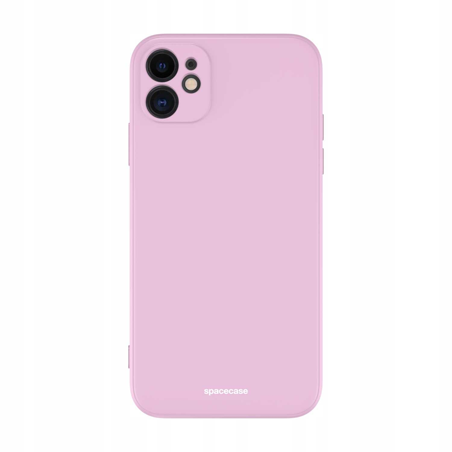 Jasnoróżowe etui na telefon z trzema obiektywami aparatu w lewym górnym rogu.