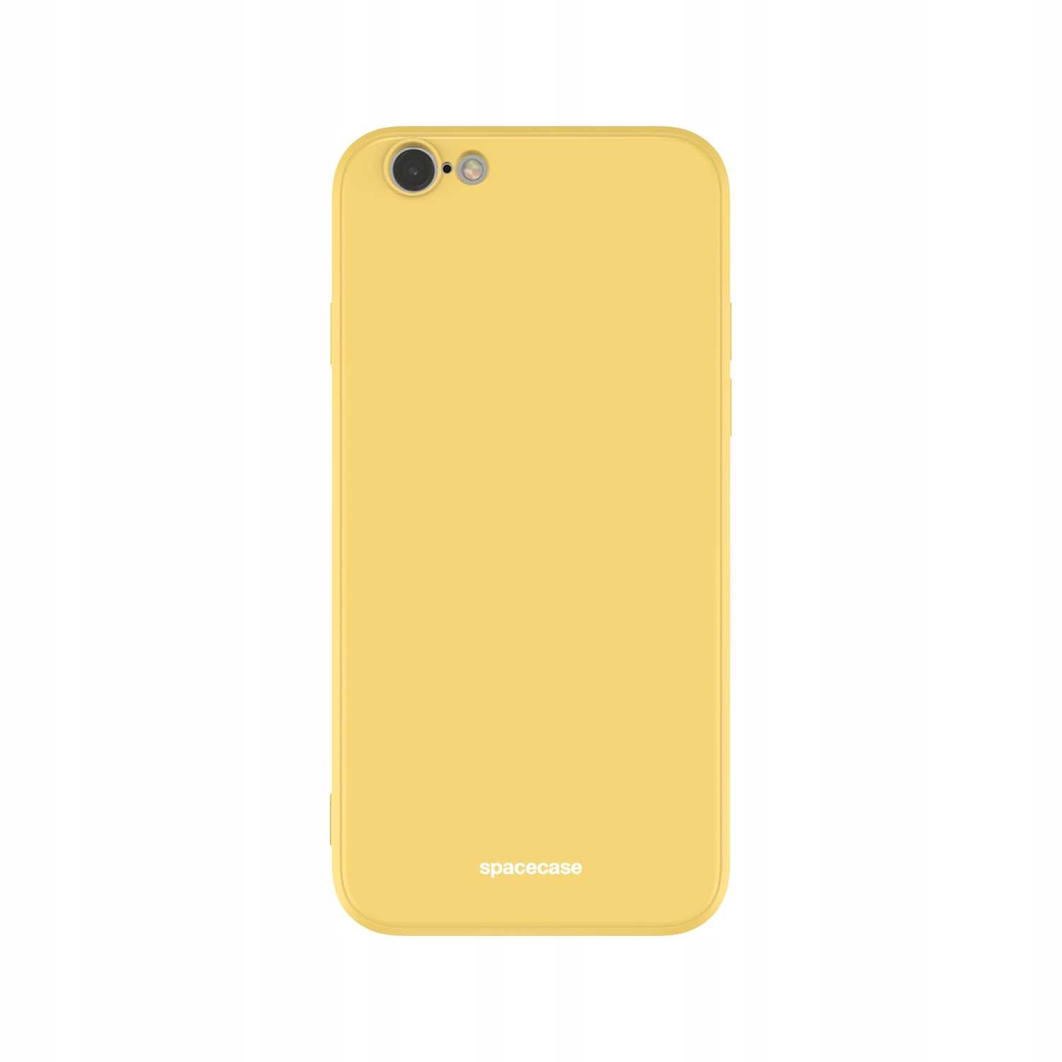 Żółte etui na telefon Spacecase izolowane na białym tle.