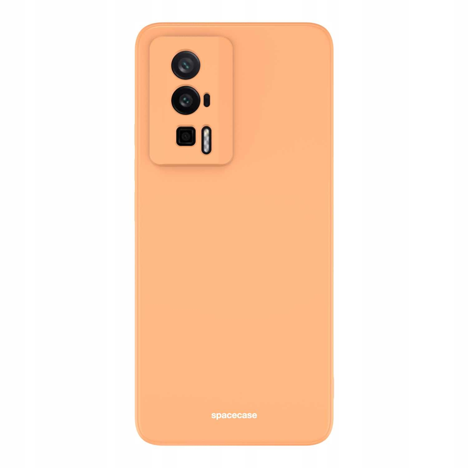 Pomarańczowe etui na telefon jest izolowane na białym tle.