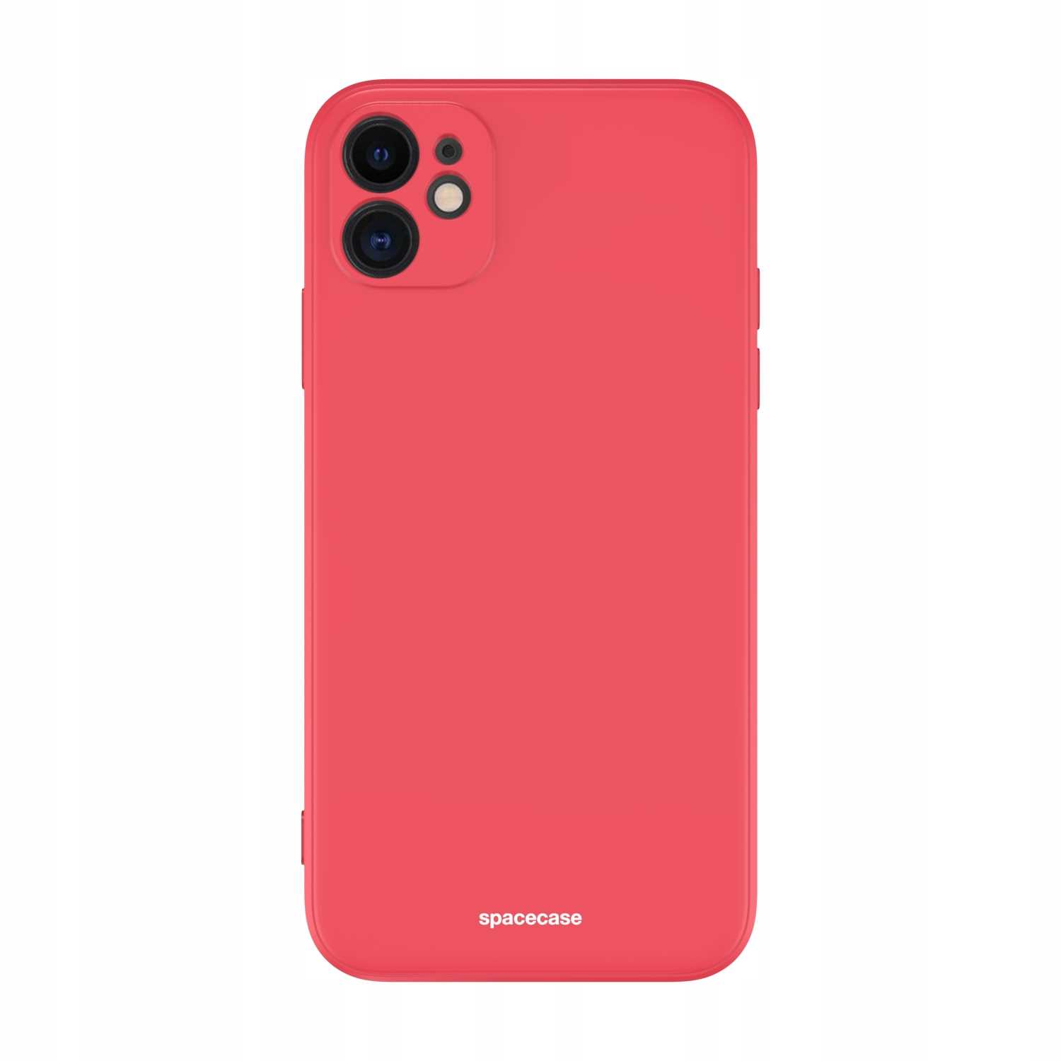 Czerwone etui na telefon z logo 'spacecase' na białym tle.