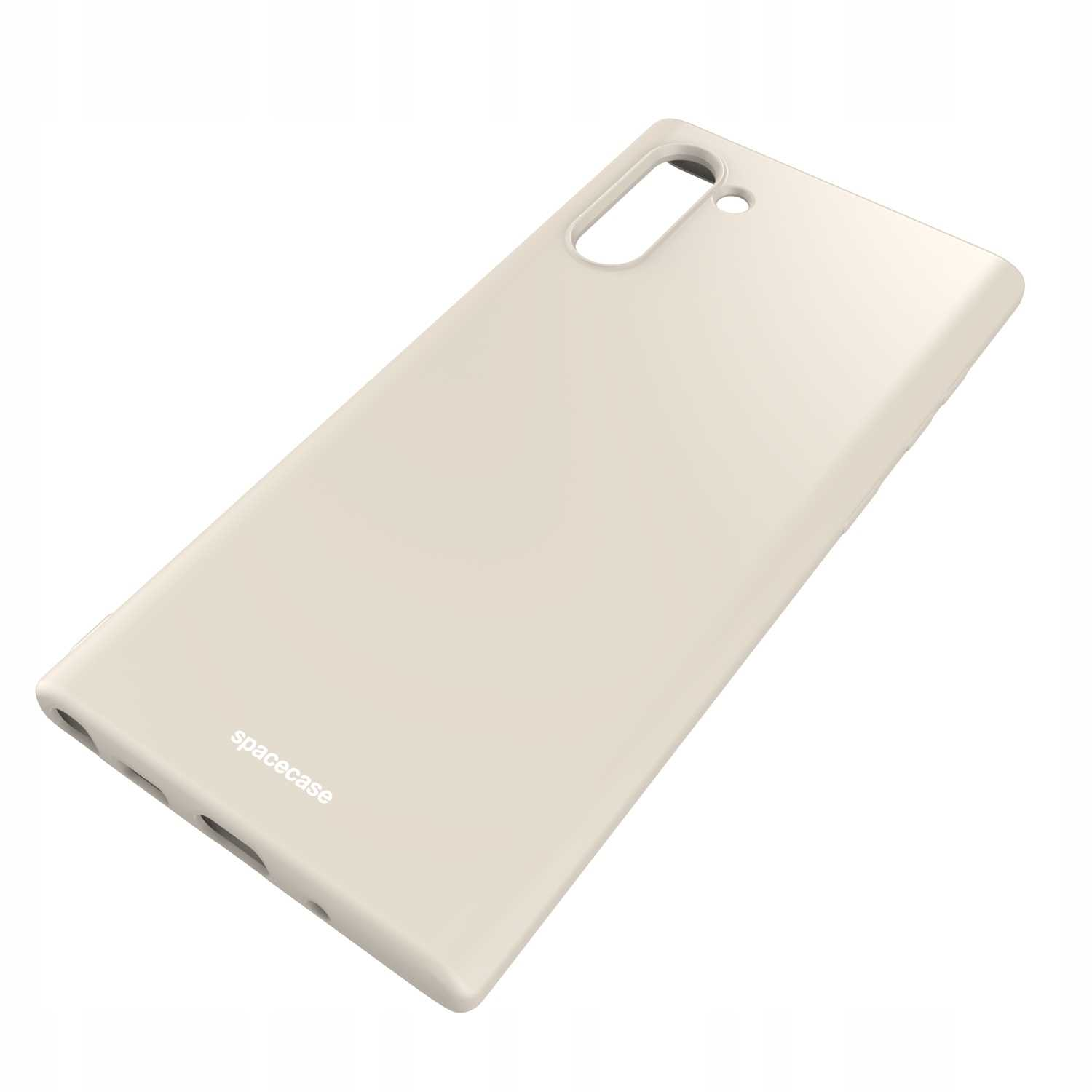 Beżowe etui na telefon jest wyświetlane na białym tle, prezentując jego elegancki wygląd.