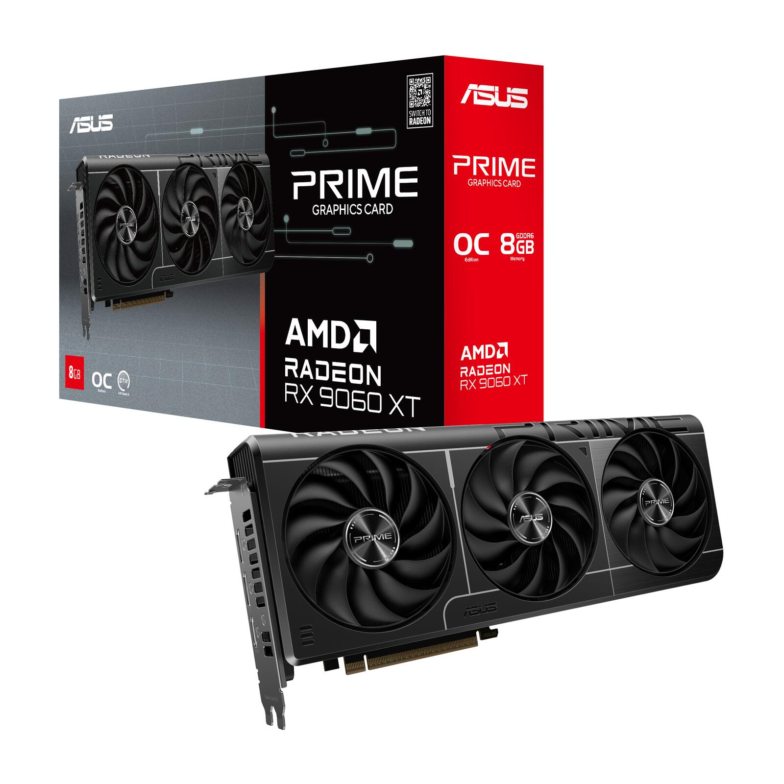 ASUS Prime OC Edition O8G 128Bit GDDR6 Radeon™ RX 9060 XT 8 GB Ekran Kartı