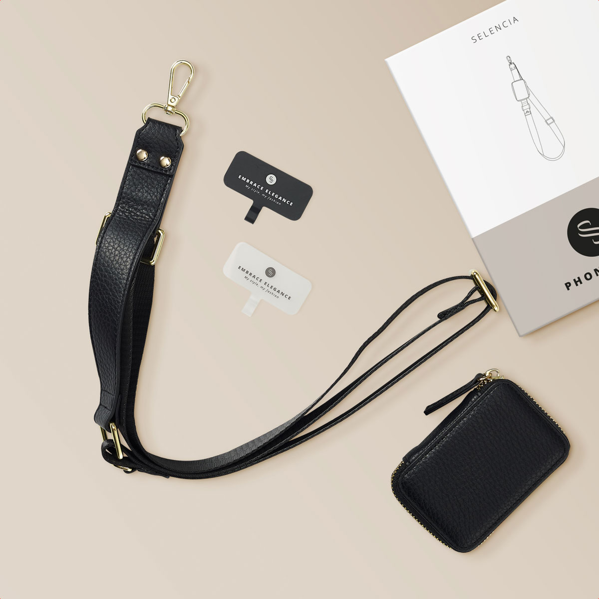 memumi 3 in 1 Verstelbare Crossbody Telefoonkoord met Portemonneehoesje, Veilige Antidiefstal Telefoonbandje met Portemonnee, Clip and go riem voor Telefoon (gesp van zinklegering) Kaki