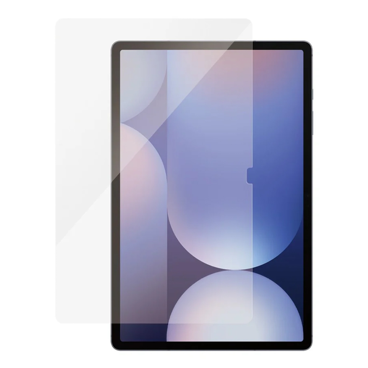 Tablet with screen protector being applied, highlighting device protection against a clean white background for clarity.