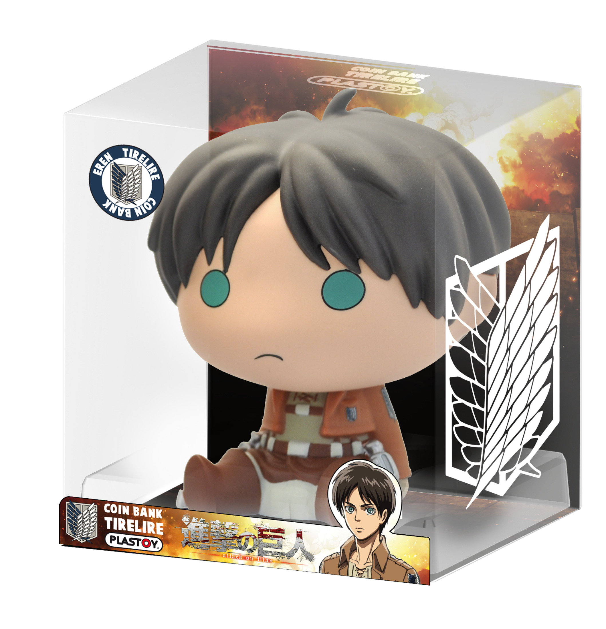 Eine Chibi-Figur eines Anime-Charakters in einer durchsichtigen Vitrine. Der Charakter hat schwarze Haare.