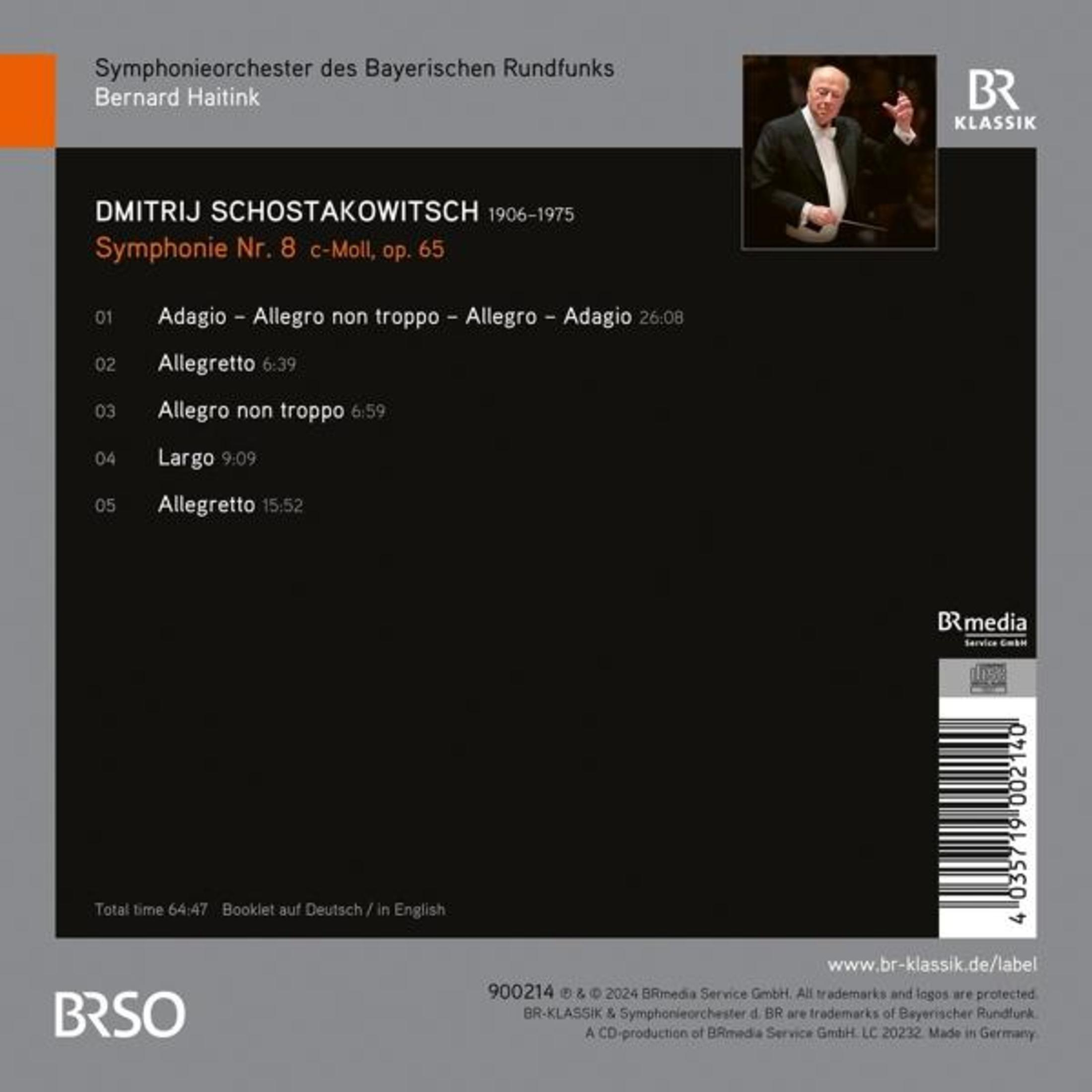 Una copertina di un album con elenchi di brani, marchio e un'immagine di un direttore d'orchestra.