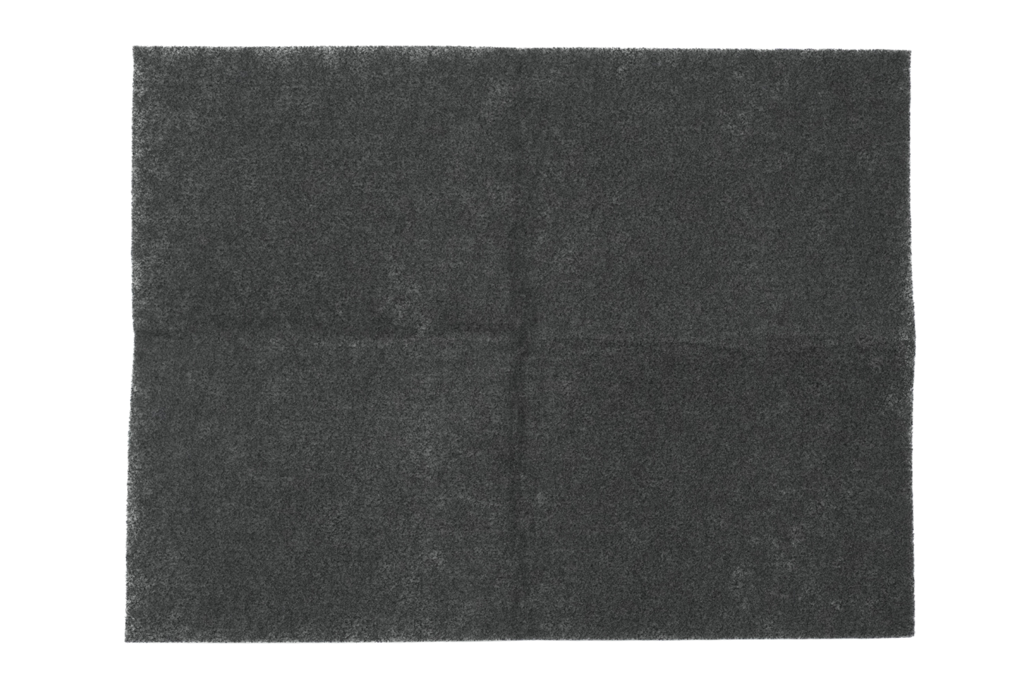 A flat, dark gray or black fabric square is displayed on a white background.