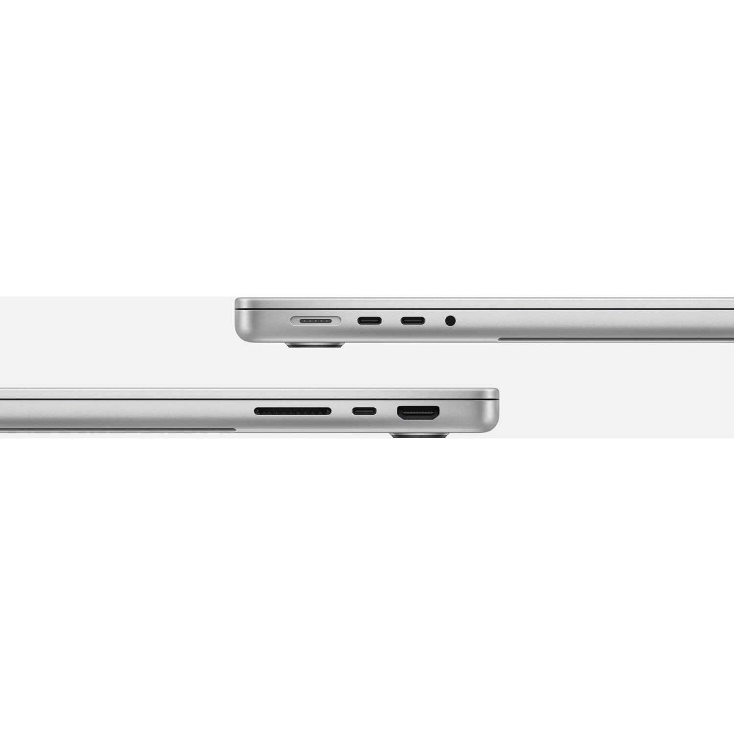 Eine Seitenansicht eines Laptops mit Anschlüssen.