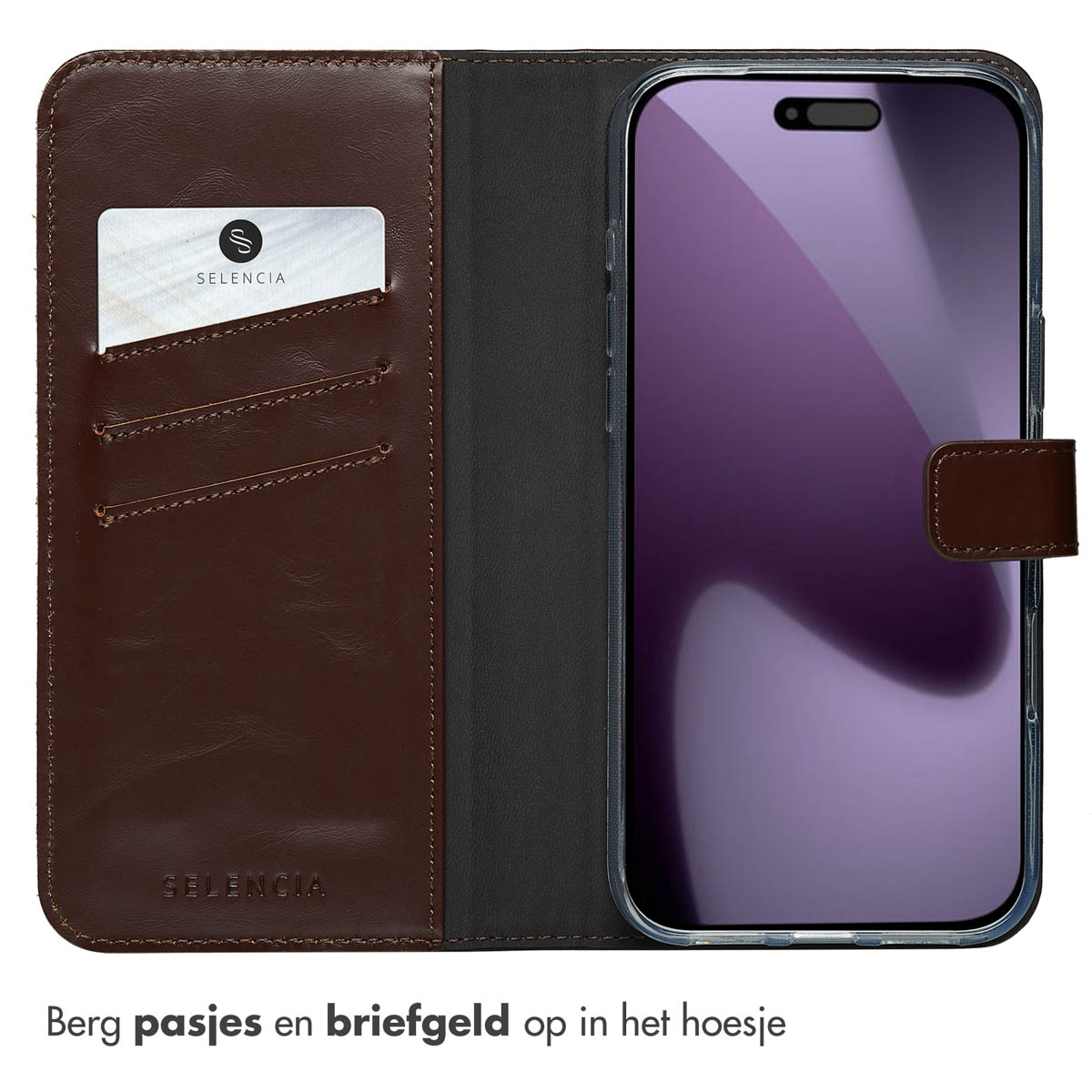 Suncase Custodia in pelle originale compatibile con iPhone 12 Pro Max (6.7), ultra sottile, con linguetta di estrazione, colore: Cognac