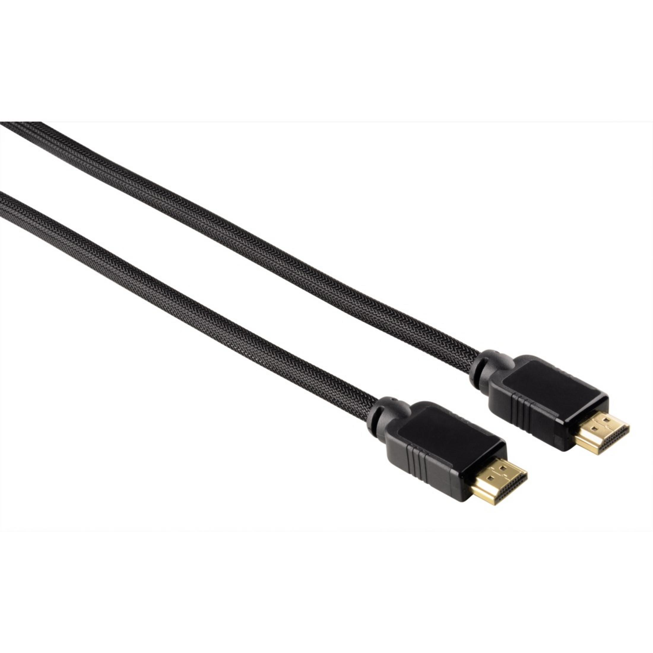 Zwei schwarze HDMI-Kabel mit schwarzen Steckern auf weißem Hintergrund.
