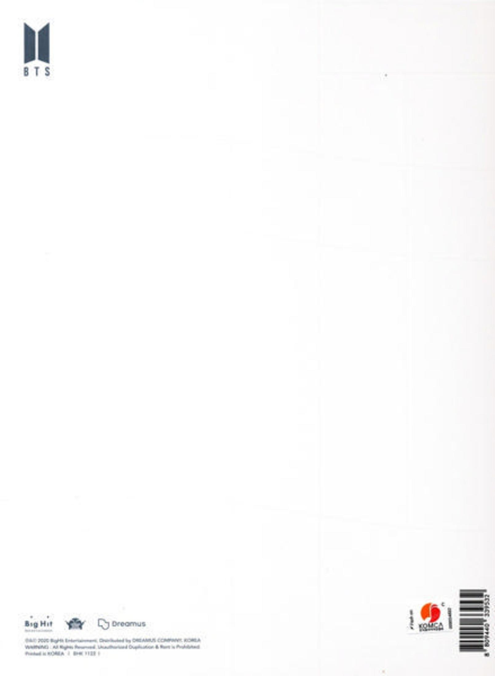 White background with the BTS logo at the top left corner. Text and copyright information are at the bottom.