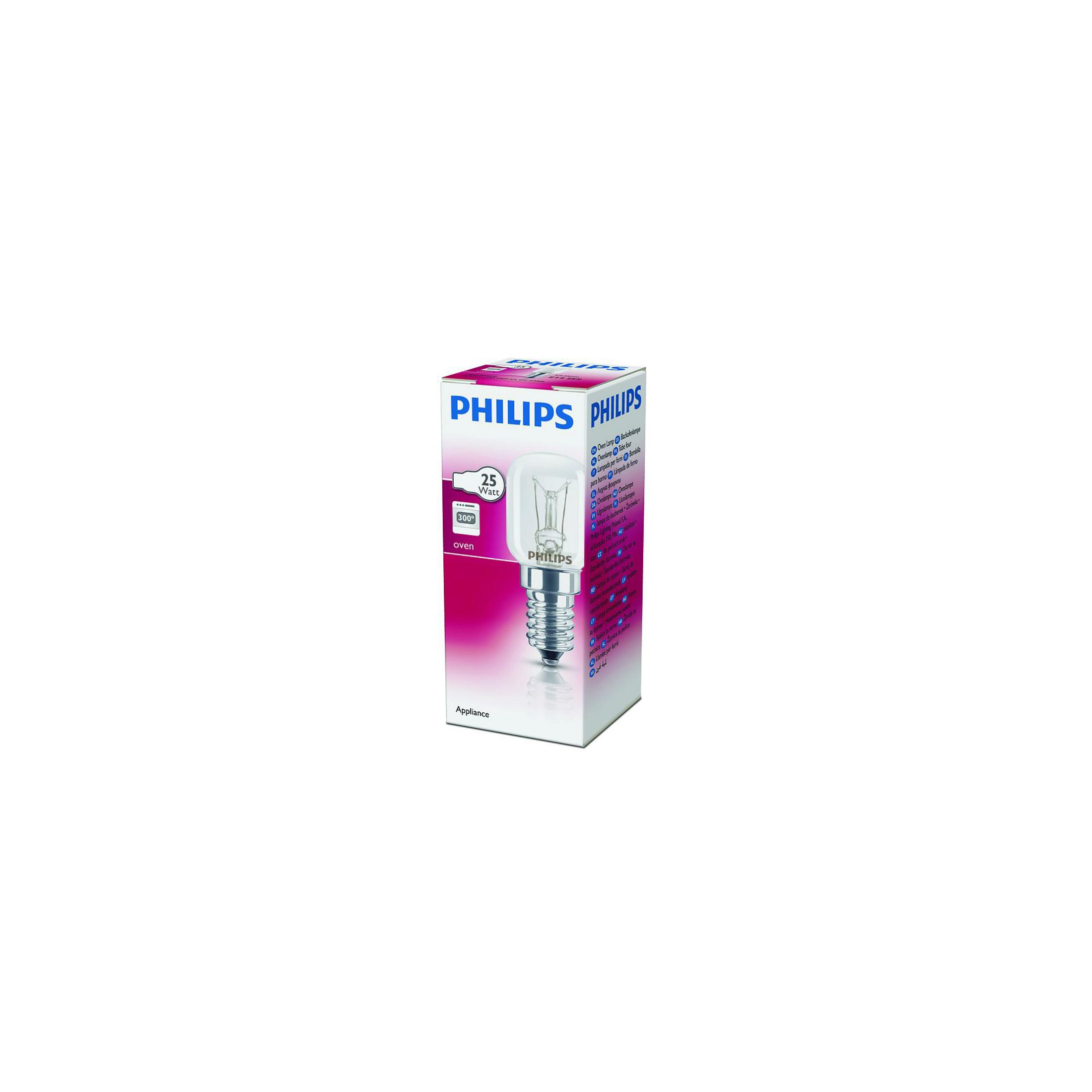 Una scatola di lampadine Philips bianca con una lampadina su sfondo bianco.