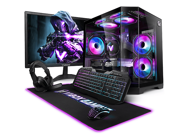 VIBOX IV-605, Gaming PC mit AMD Ryzen™ 7 8 Prozessor, 16 GB RAM, 1 TB SSD, AMD Radeon™ RX 9060 XT, Windows 11 Home