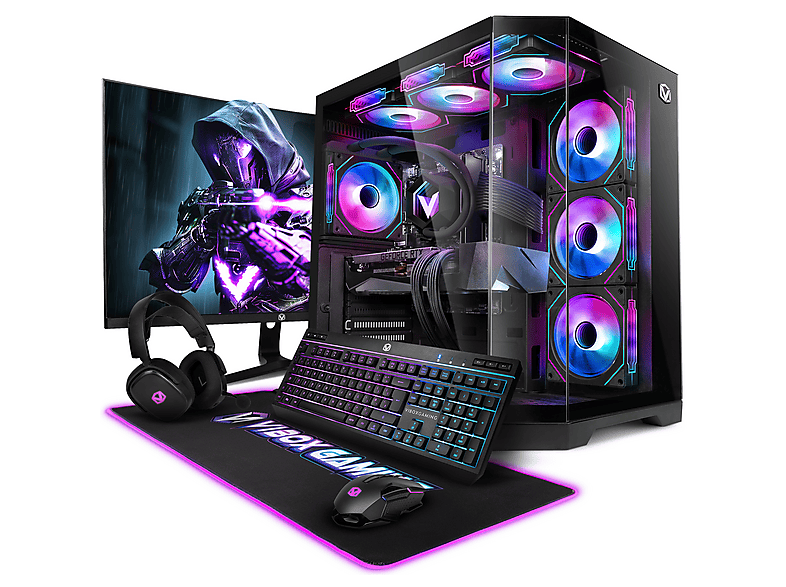 VIBOX IX-593, Gaming PC mit AMD Ryzen™ 7 8 Prozessor, 32 GB RAM, 1 TB SSD, NVIDIA GeForce RTX™ 5080, Windows 11 Home